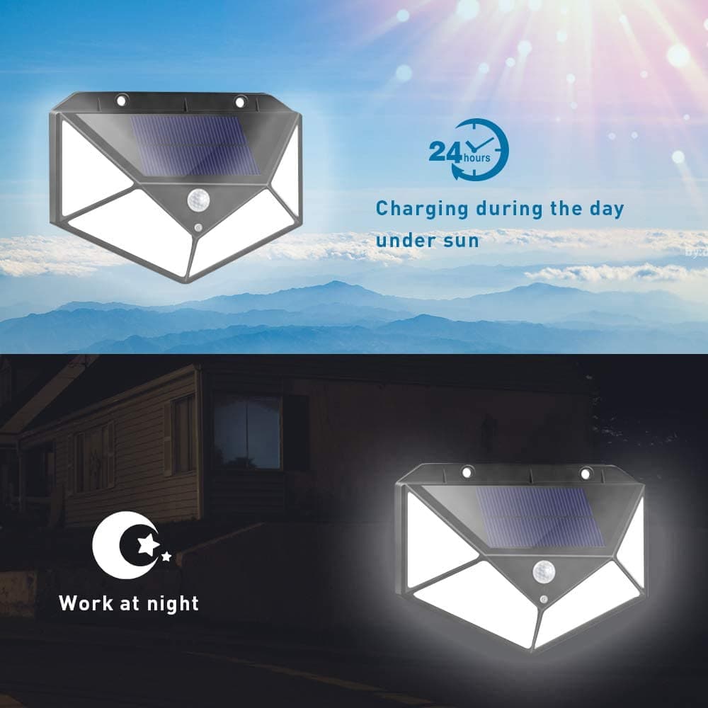 Solar outdoor wall light installed on a home