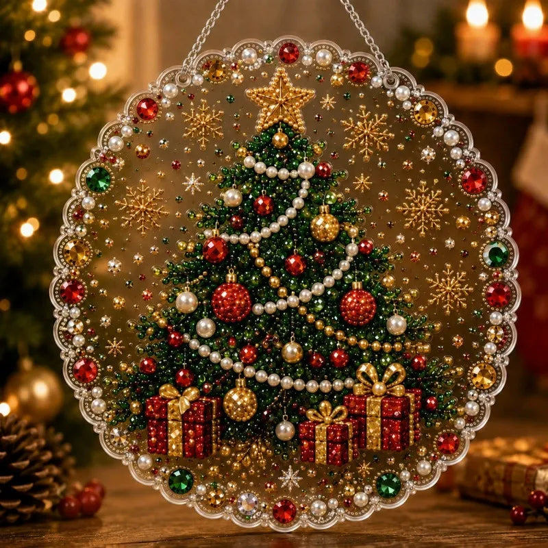 🎅Christmas Pre Sale 50% OFF!!🎄Christmas Pearl Diamond Art Hanging Ornament Kit | Resistant Non-Fading Pearl Beads DIY Handmade Holiday Hanging Decor 🎅💎