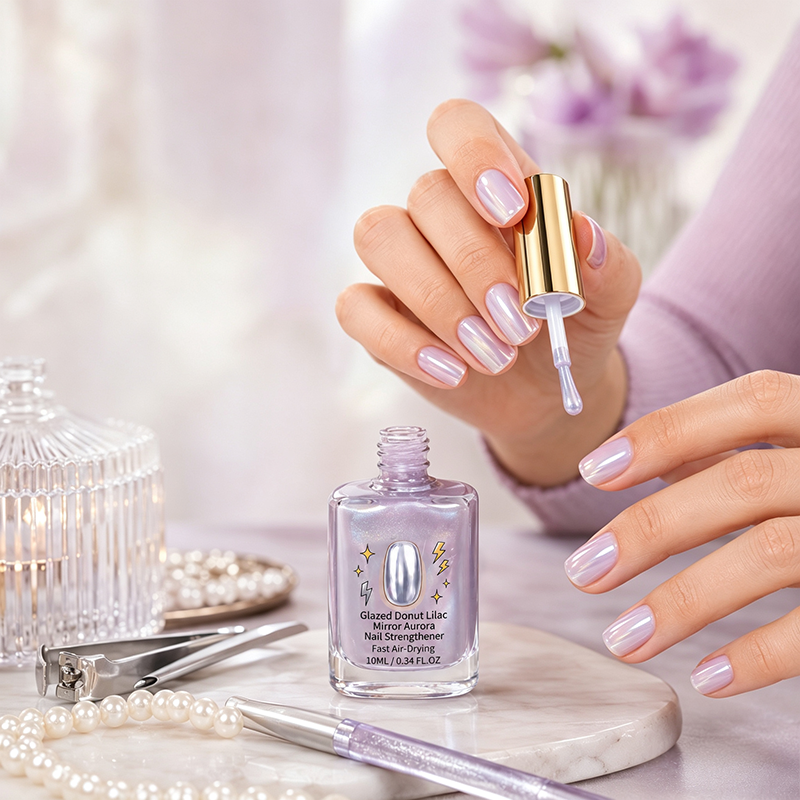 Soft peeling uneven natural nails before nail care