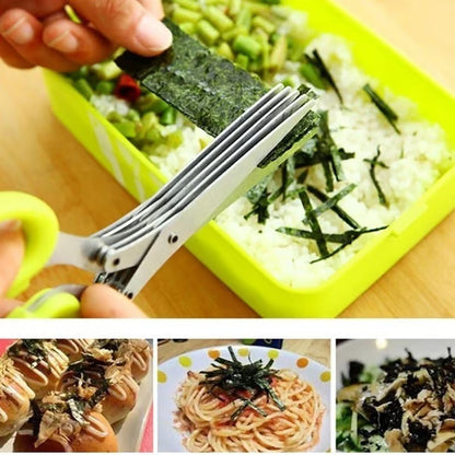 🔥Last Day 🔥BUY 2 GET 1 FREE Each $ 9.96  🔥5 Blade Kitchen Salad Scissors