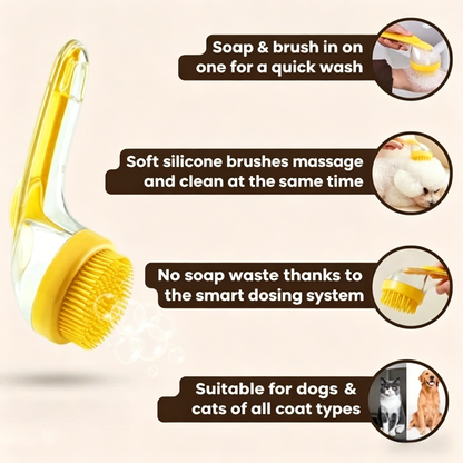 🔥The Last Day: Buy 1 Get 1 FREE $12.49 EACH🔥 BARKVORA™ SoapyBrush – 2-in-1 Shampoo & Bath Brush for Pets