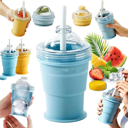 ☀️SUMMER FLASH SALE: Buy 1 Get 1 FREE— Only CAD $20.99 EA!🎁2-in-1 Collapsible Silicone Ice Ball Maker Cup