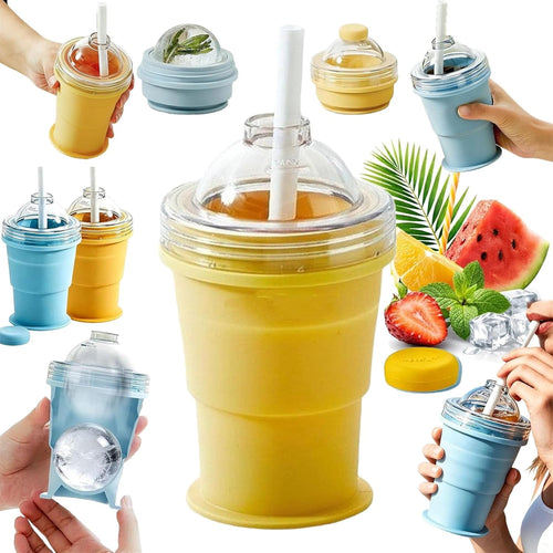 ☀️SUMMER FLASH SALE: Buy 1 Get 1 FREE— Only CAD $20.99 EA!🎁2-in-1 Collapsible Silicone Ice Ball Maker Cup