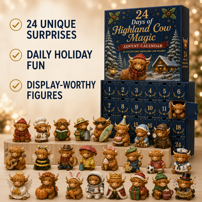 🐮Last Day 50% OFF💥 24 Days of Highland Cow Advent Calendar