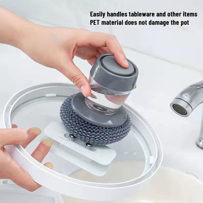 🔥Buy 1 Get 1 Free $8.99 Each🔥🧽 Comfort Grip Soap Dispensing Kitchen Scrub