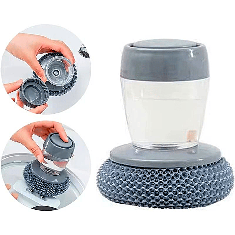 🔥Buy 1 Get 1 Free $8.99 Each🔥🧽 Comfort Grip Soap Dispensing Kitchen Scrub