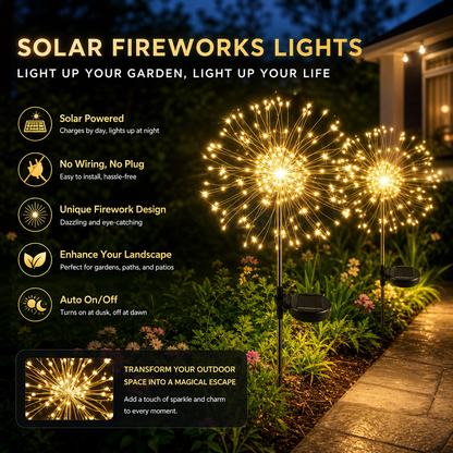 Outdoor Solar Firework Lights ✨ Waterproof Garden Lights for Yard, Patio & Pathway 🌙