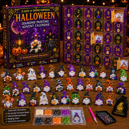 🎉Last Day 50% OFF💥 31 Days of Gnome Surprises Halloween Diamond Painting Advent Calendar