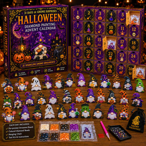 🎉Last Day 50% OFF💥 31 Days of Gnome Surprises Halloween Diamond Painting Advent Calendar
