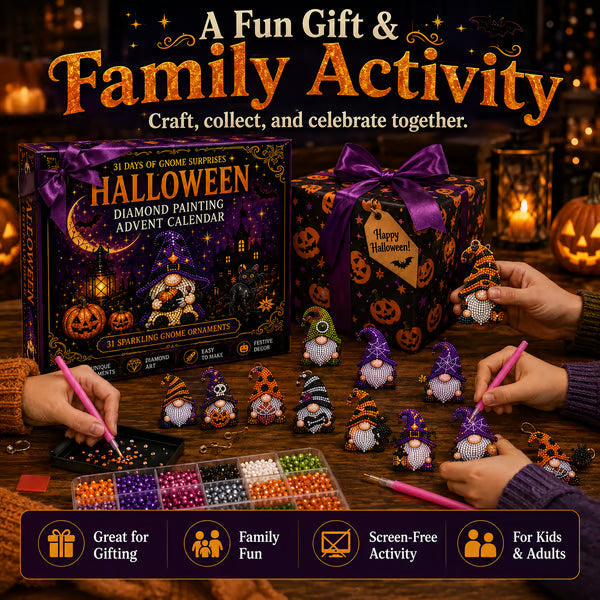🎉Last Day 50% OFF💥 31 Days of Gnome Surprises Halloween Diamond Painting Advent Calendar