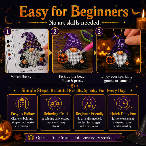 🎉Last Day 50% OFF💥 31 Days of Gnome Surprises Halloween Diamond Painting Advent Calendar