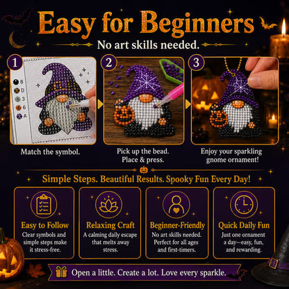 🎉Last Day 50% OFF💥 31 Days of Gnome Surprises Halloween Diamond Painting Advent Calendar