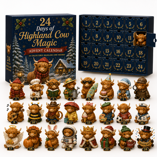 🐮Last Day 50% OFF💥 24 Days of Highland Cow Advent Calendar