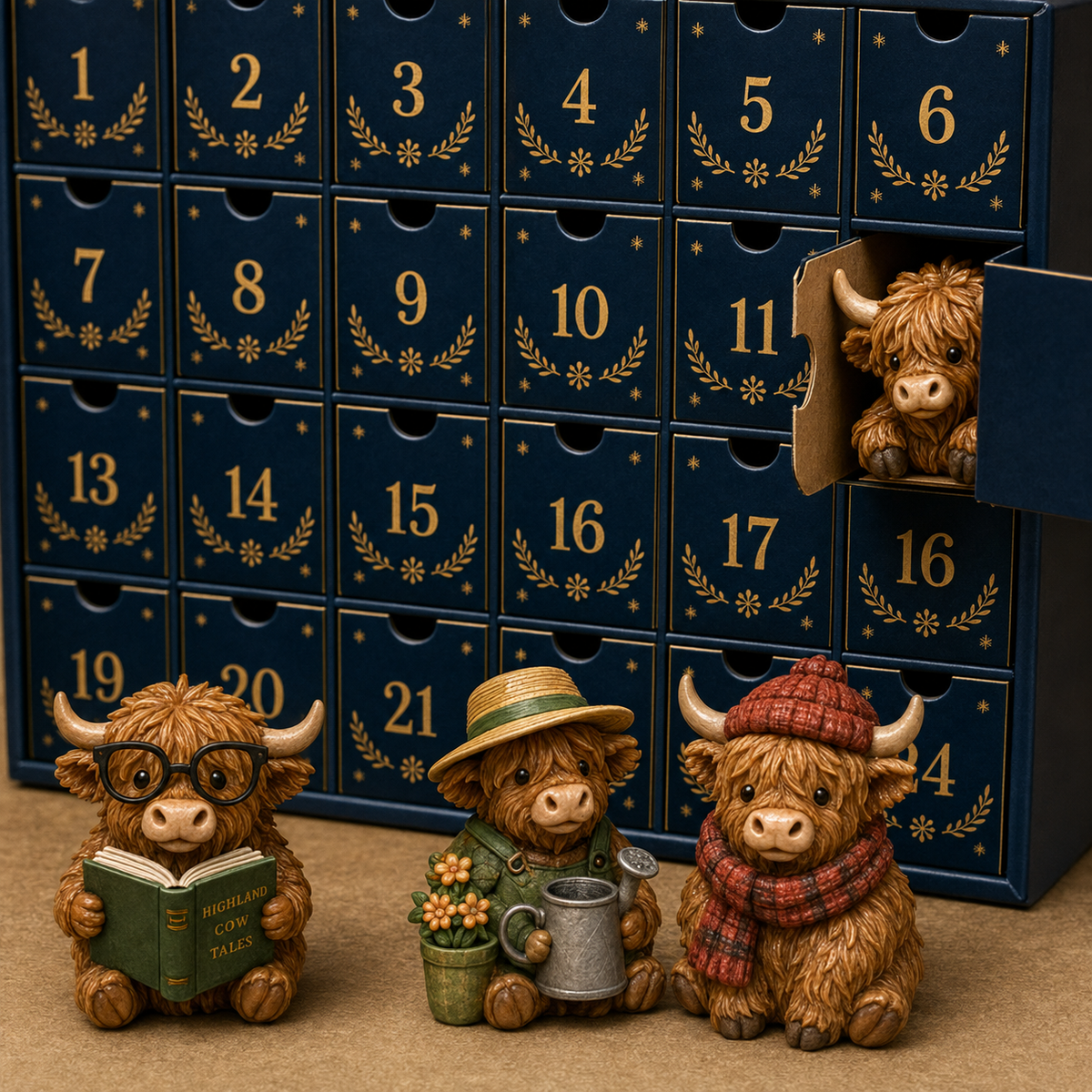 🐮Last Day 50% OFF💥 24 Days of Highland Cow Advent Calendar