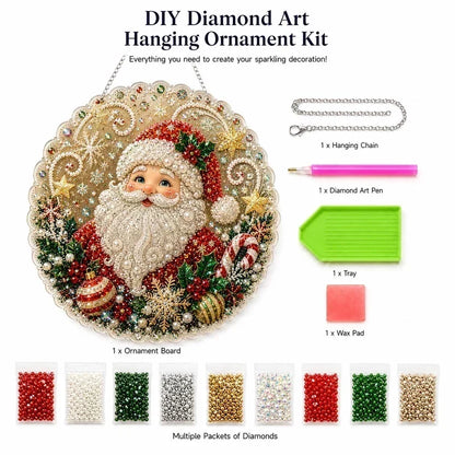 🎅Christmas Pre Sale 50% OFF!!🎄Christmas Pearl Diamond Art Hanging Ornament Kit | Resistant Non-Fading Pearl Beads DIY Handmade Holiday Hanging Decor 🎅💎