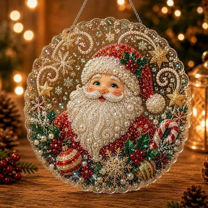 🎅Christmas Pre Sale 50% OFF!!🎄Christmas Pearl Diamond Art Hanging Ornament Kit | Resistant Non-Fading Pearl Beads DIY Handmade Holiday Hanging Decor 🎅💎