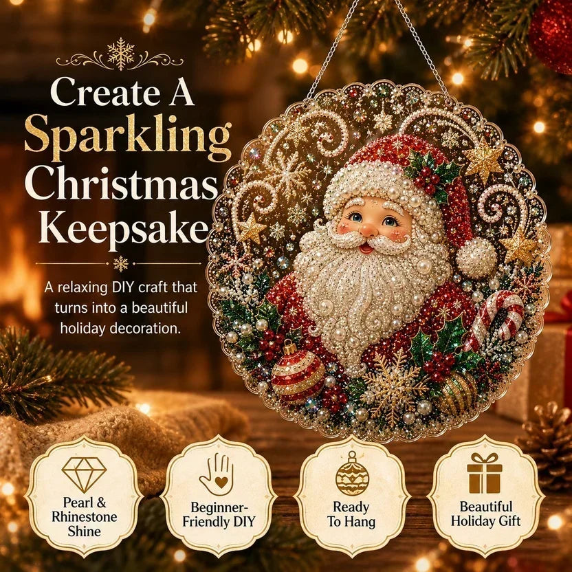 🎅Christmas Pre Sale 50% OFF!!🎄Christmas Pearl Diamond Art Hanging Ornament Kit | Resistant Non-Fading Pearl Beads DIY Handmade Holiday Hanging Decor 🎅💎
