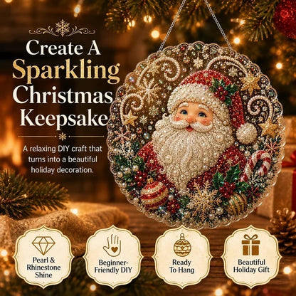 🎅Christmas Pre Sale 50% OFF!!🎄Christmas Pearl Diamond Art Hanging Ornament Kit | Resistant Non-Fading Pearl Beads DIY Handmade Holiday Hanging Decor 🎅💎