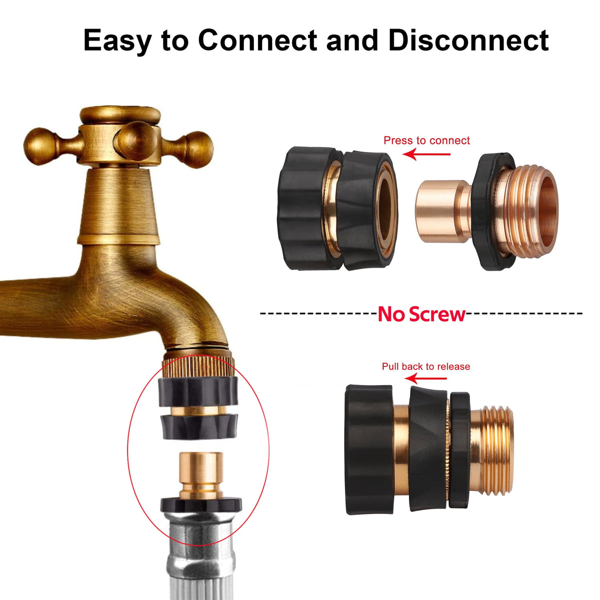 🔥LAST DAY -BUY 2 GET 2 FREE-$8.75 EACH🎁 Garden Hose Quick Connectors