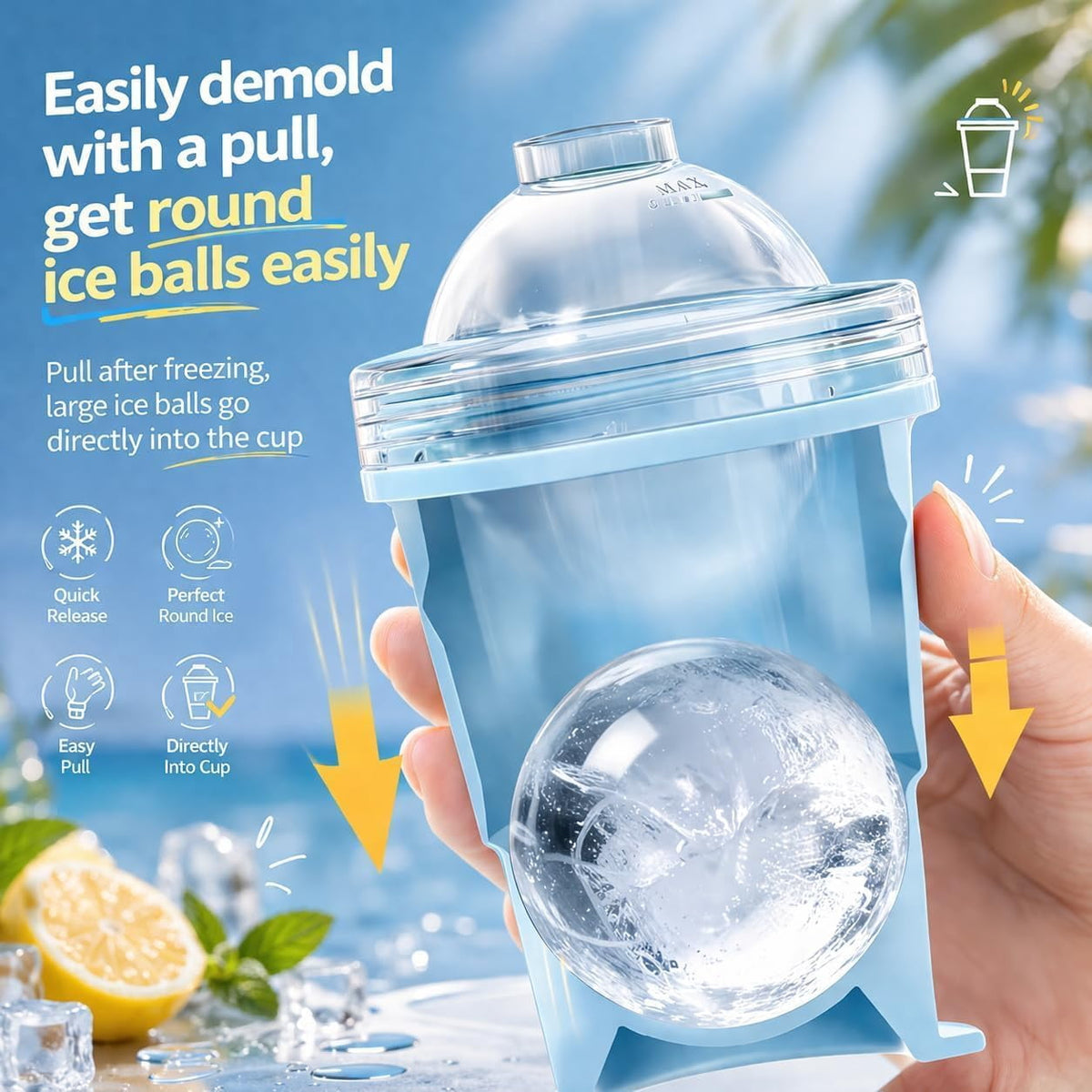 ☀️SUMMER FLASH SALE: Buy 1 Get 1 FREE— Only CAD $20.99 EA!🎁2-in-1 Collapsible Silicone Ice Ball Maker Cup