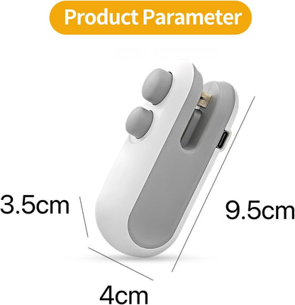 Buy 1 Get 1 Free 🔥 2-in-1 Mini Bag Sealer ✨ Rechargeable Snack Sealer with Built-In Cutter