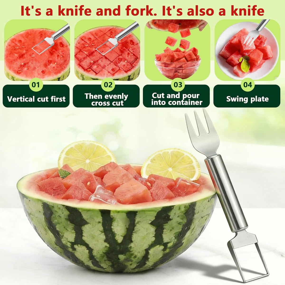 🍉SUMMER FLASH SALE: Buy 2 Get 2 FREE— $7.5EACH🎁2-in-1 Watermelon Cube Cutter