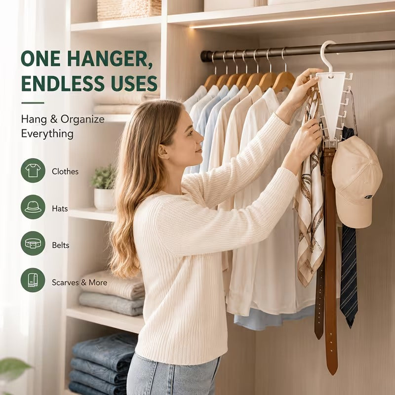 Multi-purpose closet hanger organizer