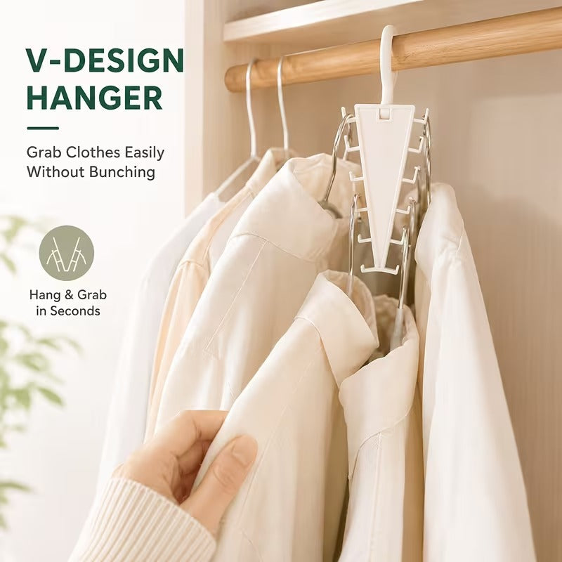 Easy access V-shaped closet organizer