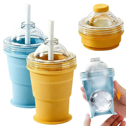 ☀️SUMMER FLASH SALE: Buy 1 Get 1 FREE— Only CAD $20.99 EA!🎁2-in-1 Collapsible Silicone Ice Ball Maker Cup