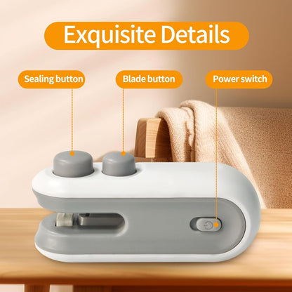 Buy 1 Get 1 Free 🔥 2-in-1 Mini Bag Sealer ✨ Rechargeable Snack Sealer with Built-In Cutter