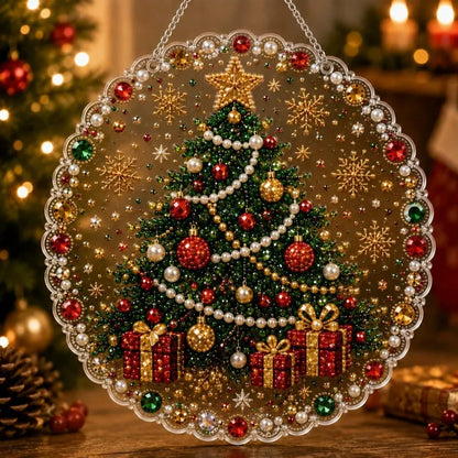 🎅Christmas Pre Sale 50% OFF!!🎄Christmas Pearl Diamond Art Hanging Ornament Kit | Resistant Non-Fading Pearl Beads DIY Handmade Holiday Hanging Decor 🎅💎