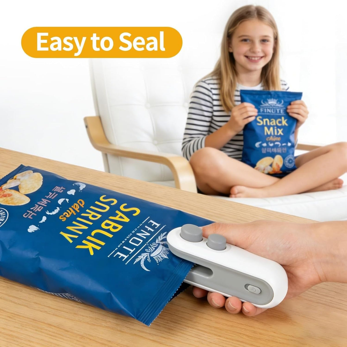 Buy 1 Get 1 Free 🔥 2-in-1 Mini Bag Sealer ✨ Rechargeable Snack Sealer with Built-In Cutter
