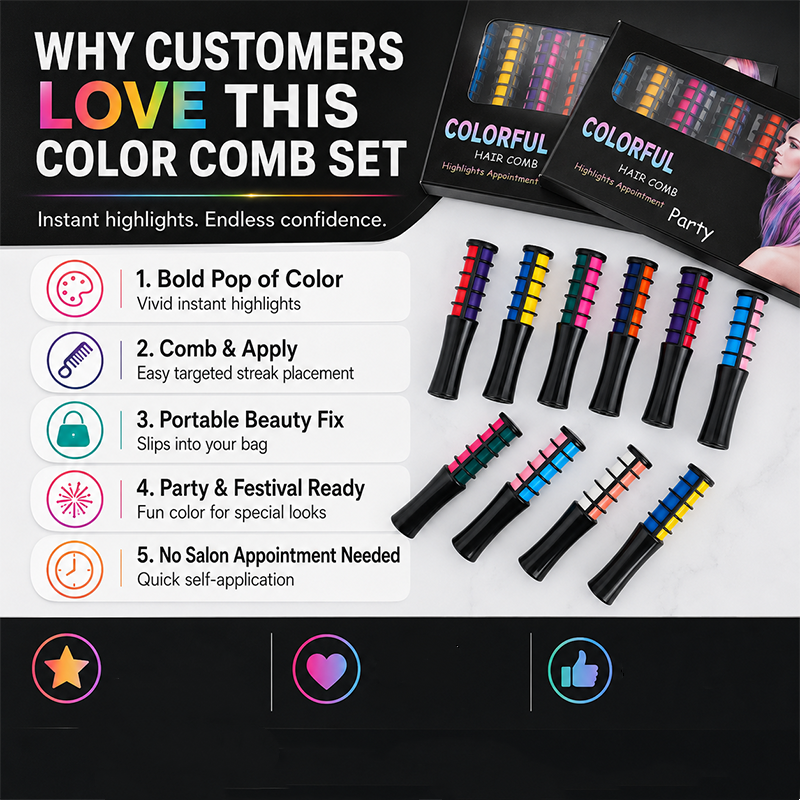 🎉Last Day 50% OFF💥Temporary Hair Dye Comb – Quick Glide-On & Damage-Free Color