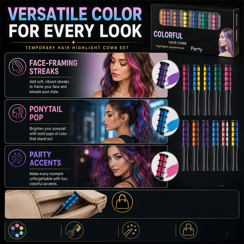 Temporary colorful hair highlights for parties festivals and cosplay