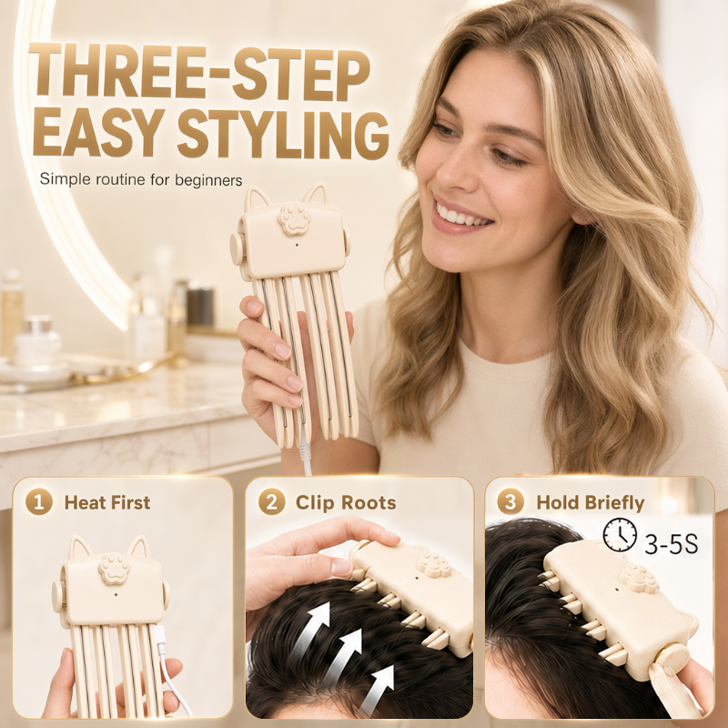 💥Surprise 50% Off！💇 Wireless Heated Volumizing Root Lift Clip, Portable Travel Hair Styling Tool for Flat Fine Hair root styling detail