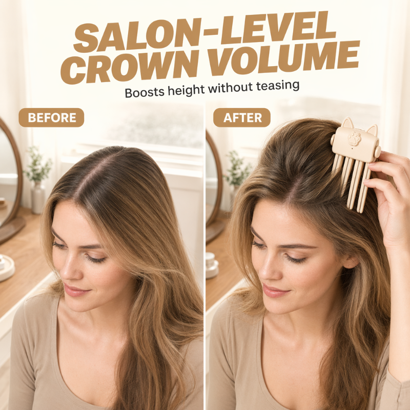 💥Surprise 50% Off！💇 Wireless Heated Volumizing Root Lift Clip, Portable Travel Hair Styling Tool for Flat Fine Hair compact cordless design