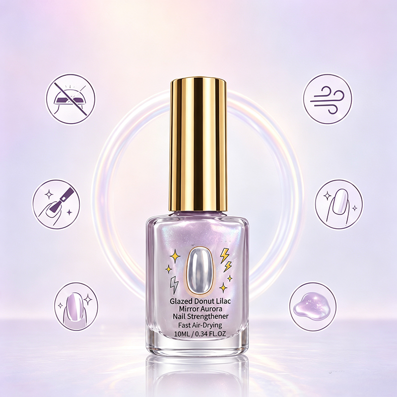 Smooth glossy natural nails after strengthening care