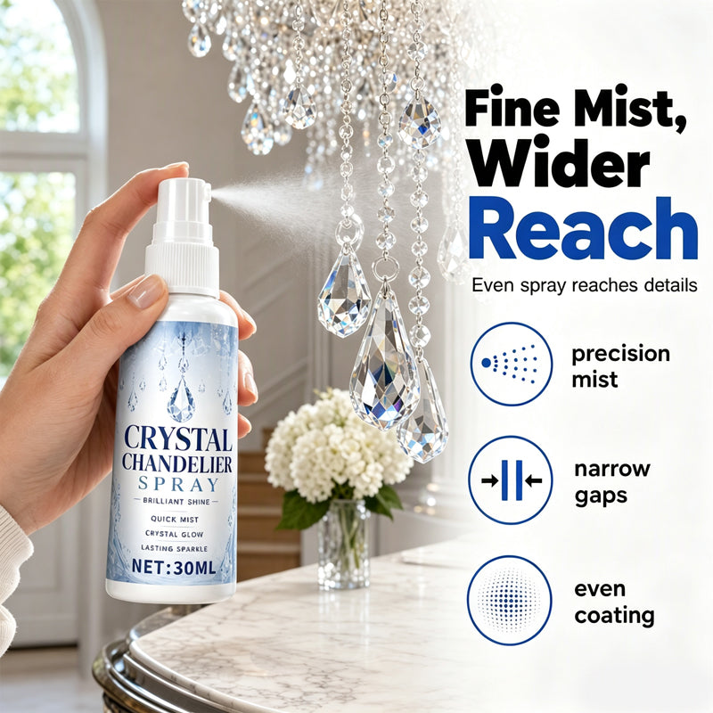 🔥🔥 LAST DAY – Buy 2 Get 4 FREE一$5.83 EACH🎁🔥 Crystal Chandelier Cleaner Spray + Cleaning Towel