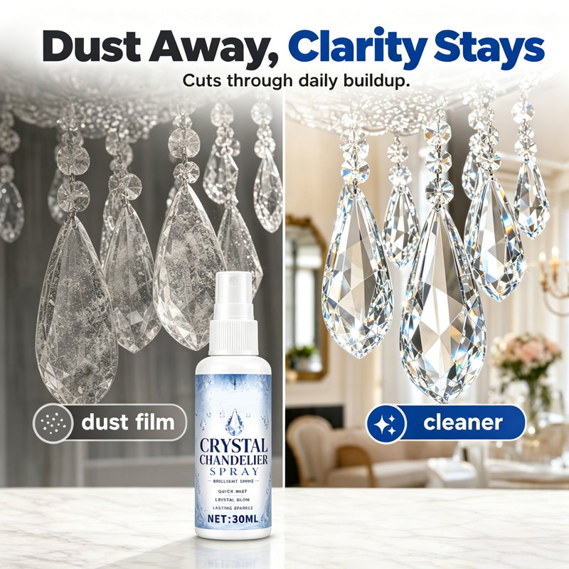 🔥🔥 LAST DAY – Buy 2 Get 4 FREE一$5.83 EACH🎁🔥 Crystal Chandelier Cleaner Spray + Cleaning Towel