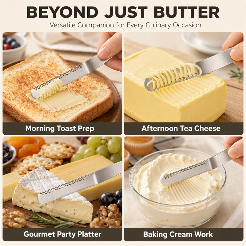 🔥 LAST DAY – Buy 2 Get 4 FREE一$5.83 EACH✨ Professional 304 Stainless Steel 3-in-1 Butter Knife and Spreader