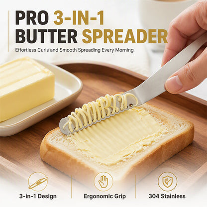 🔥 LAST DAY – Buy 2 Get 4 FREE一$5.83 EACH✨ Professional 304 Stainless Steel 3-in-1 Butter Knife and Spreader