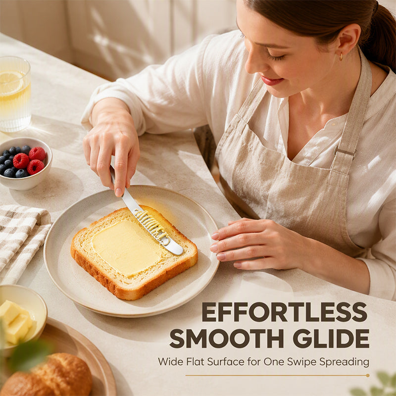 🔥 LAST DAY – Buy 2 Get 4 FREE一$5.83 EACH✨ Professional 304 Stainless Steel 3-in-1 Butter Knife and Spreader